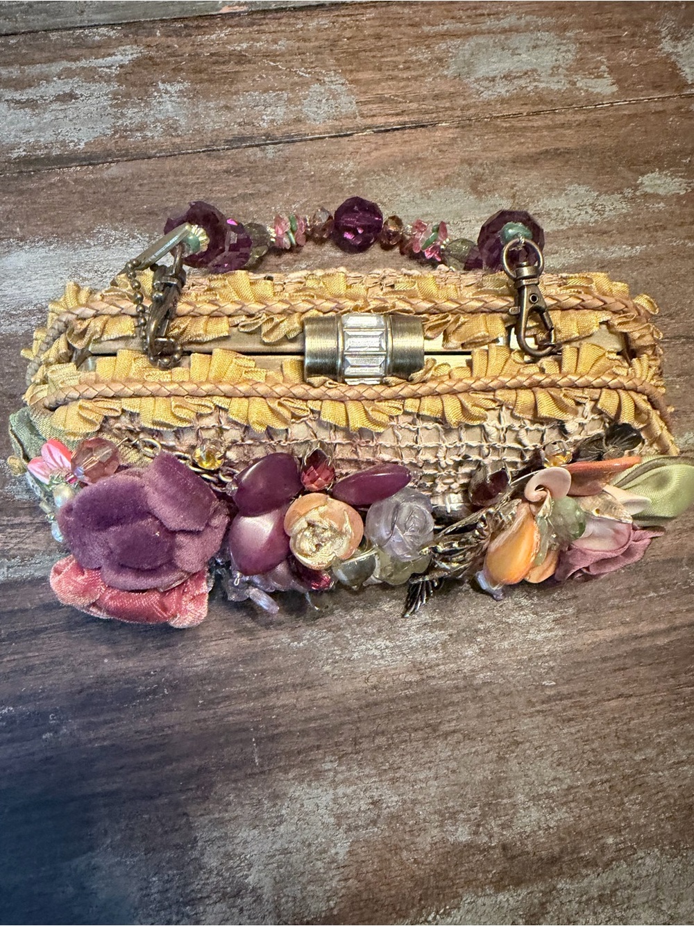 Brand New Handmade One of a kind Mary Frances clutch